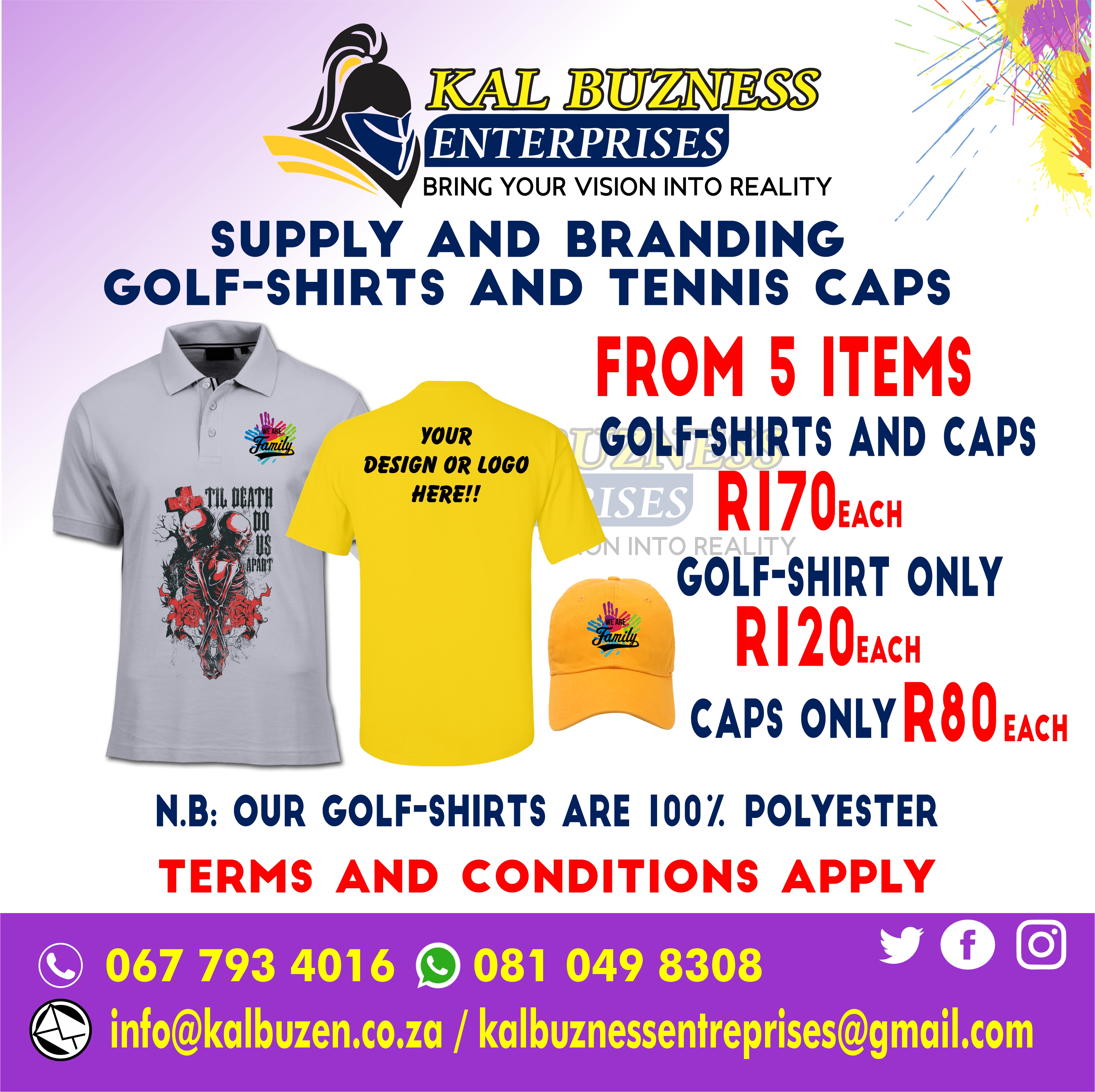GOLF-SHIRTS AND CAPS BRANDING